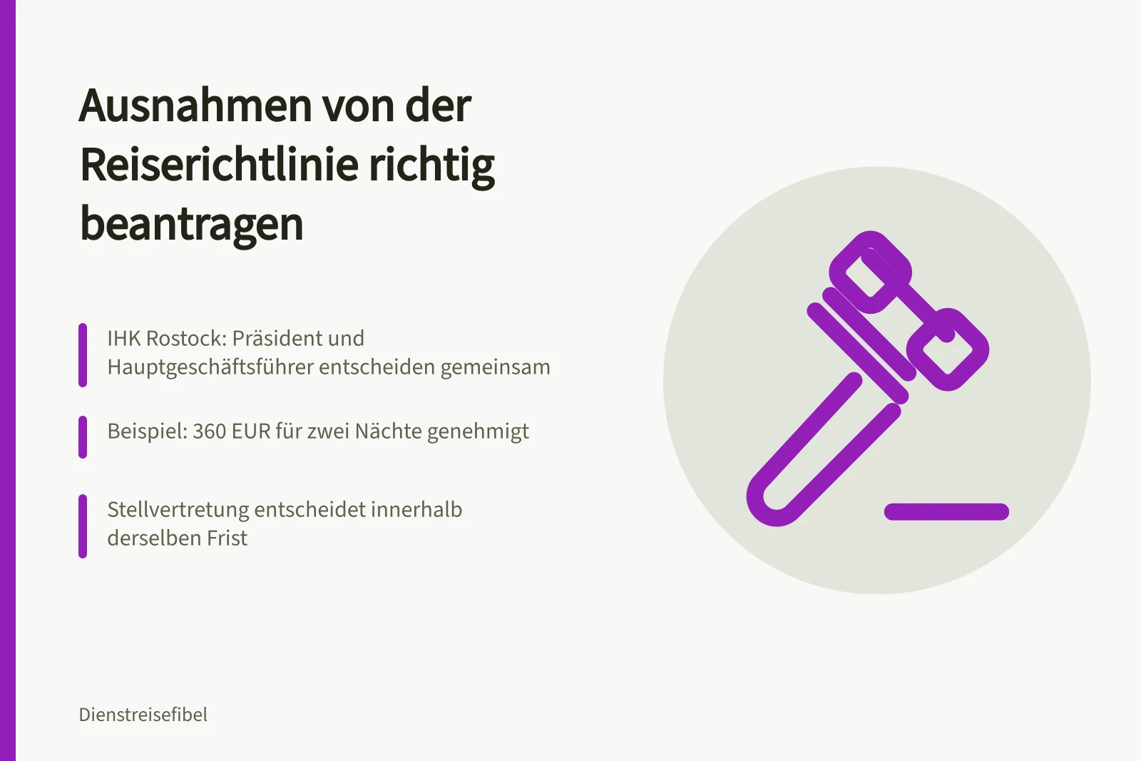 Karte zu Ausnahmen von Reiserichtlinien mit Entscheidungswegen und Fristen